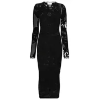 blumarine robe mi-longue à design perforé - noir