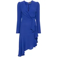 elisabetta franchi robe mi-longue à design asymétrique - bleu
