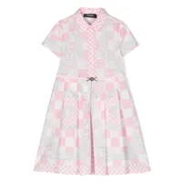 versace kids robe-chemise à imprimé barroco - rose