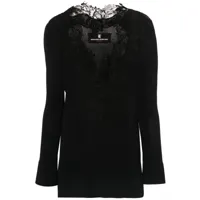ermanno scervino lace-trim knitted t-shirt - noir