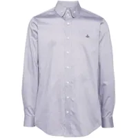 vivienne westwood chemise à logo orb brodé - gris