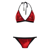 balmain bikini à sequins - rouge
