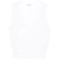 brunello cucinelli sequin-embellished open-knit top - blanc