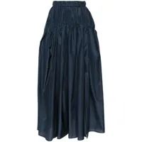 's max mara jupe mi-longue à design plissé - bleu