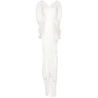 genny robe caftan à design drapé - blanc