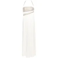 genny robe-bustier à ornements en cristal - blanc