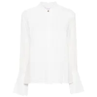genny chemise en soie à imprimé abstrait - blanc