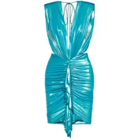 alexandre vauthier robe courte froncée - bleu