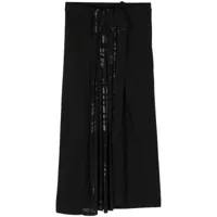 y's jupe mi-longue à design plissé - noir