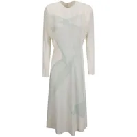 victoria beckham robe longue en résille - blanc