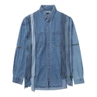 needles chemise en jean à détails de zips - bleu