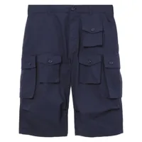 engineered garments short en coton à poches cargo - bleu