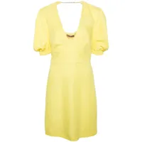 twinset robe courte à col v profond - jaune