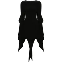 mugler robe courte à coupe asymétrique - noir