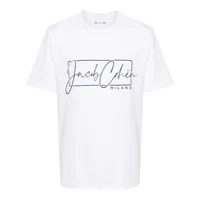 jacob cohën logo-print cotton t-shirt - blanc