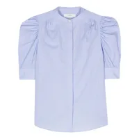frame chemise en coton à manches bouffantes - bleu
