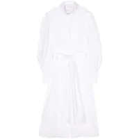 carolina herrera robe-chemise en coton à taille nouée - blanc