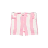 mc2 saint barth kids striped denim shorts - rose