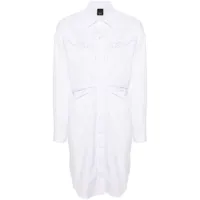 pinko robe-chemise à détails d'œillets - blanc