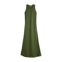 aspesi robe évasée en lin - vert