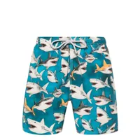 mc2 saint barth x rick dick gustavia sharks swim shorts - bleu