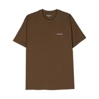 carhartt wip t-shirt imprimé à manches longues - marron