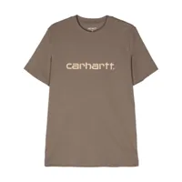 carhartt wip t-shirt imprimé à manches longues - marron