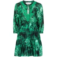 ermanno firenze robe courte à imprimé végétal - vert