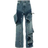 y/project evergreen snap off straight-leg jeans - bleu
