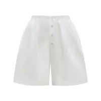 12 storeez elasticated-waistband cotton mini shorts - blanc