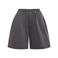 12 storeez elasticated-waistband cotton mini shorts - gris