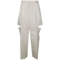 noir kei ninomiya pantalon fuselé à détails de découpes - blanc