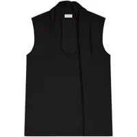 dries van noten t-shirt en coton à détail drapé - noir
