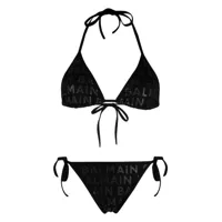 balmain logo-print bikini - noir
