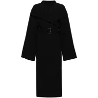 toteme manteau à taille ceinturée - noir