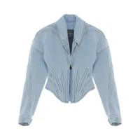 mugler corset-style denim jacket - bleu