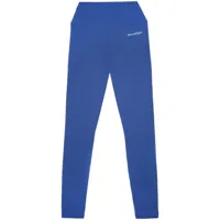 sporty & rich legging taille-haute à logo imprimé - bleu