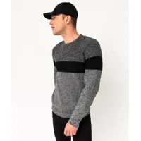 pull grosse maille chinée multicolore homme