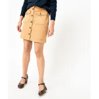 jupe en jean colorée avec fermeture boutons femme
