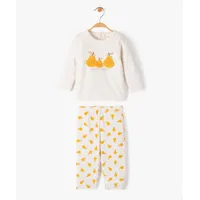 pyjama en velours 2 pièces imprimées poires bébé