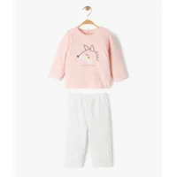 pyjama en velours 2 pièces dépareillées bébé