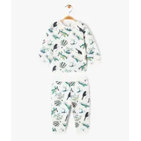 pyjama 2 pièces en molleton imprimé bébé