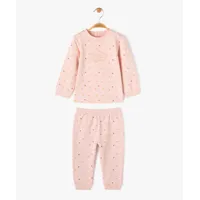 pyjama 2 pièces en molleton doux et imprimé bébé fille