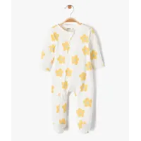 pyjama bébé dors bien en jersey fleuri à fermeture zippée