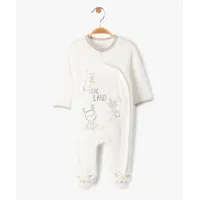 pyjama bébé en velours imprimé avec ouverture devant - petit béguin