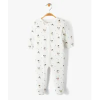 pyjama dors-bien en velours imprimé avec ouverture devant bébé
