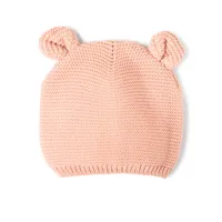bonnet de naissance en tricot avec oreilles en relief