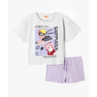 pyjashort fille bicolore avec motif xxl - nauruto