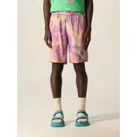 msgm bermuda shorts with tie dye print