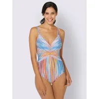 maillot de bain 1 pièce motif rayé multicolore - sunflair - à rayures multicolores